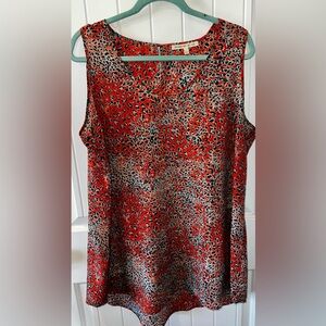 Daniel Rainn Orange Leopard Print Blouse